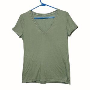 GAP Cotton Vintage Soft V-Neck T Shirt Summer Sage Green Size Med